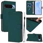 זול תיק טלפון אחר-טלפון מגן עבור Pixel 9 Pro Pixel 9 Pro XL Pixel 8 Pro Pixel 8 פיקסל 9 Pixel 7 Pixel 7 Pro Pixel 6 Pixel 6 Pro כיסוי הפוך עם מעמד עם רצועת יד חריץ לכרטיס רטרו TPU עור PU