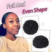 cheap Ponytails-Afro Puff Clip On Synthetic Ponytail Extension for Black Women Short Kinky Bun for Natural Hair