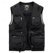 preiswerte Westen-Herren Weste für Wanderer Wander-Fleeceweste Ärmellos Weste Außen Atmungsaktiv Komfortabel Tasche Polyester Schwarz Armeegrün Rot Jagd Angeln Klettern