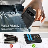 お買い得  その他のスマホケース-電話 ケース 用途 ピクセル9プロ ピクセル9プロXL Pixel 8 Pro Pixel 8 ピクセル9 バックカバー バンカーリング カード挿入口 耐衝撃 レトロ風 TPU PUレザー