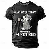 voordelige Grappige T-shirts voor mannen-Voor heren Hond Tekst T-shirt Korte mouw T-shirt 3D-afdrukken Strakke ronde hals Overhemd Modieus Sportkleding Straat Buitensporten Zwart Rood Donkergroen Zomer Lente Kleding S M L XL XXL XXXL
