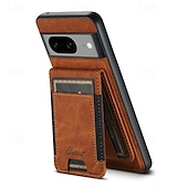 זול תיק טלפון אחר-טלפון מגן עבור Pixel 9 Pro Pixel 9 Pro XL Pixel 8 Pro Pixel 8 Pixel 7 Pixel 7 Pro Pixel 6 Pixel 6 Pro כיסוי אחורי עם מעמד ניתן לניתוק מגנטי רטרו TPU PC עור PU