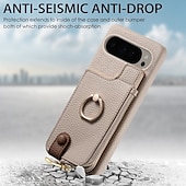 cheap Other Phone Case-Phone Case For Pixel 9 Pro Pixel 9 Pro XL Pixel 8 Pro Pixel 8 Pixel 7 Pixel 7 Pro Pixel 6 Pixel 6 Pro Back Cover with Stand Holder Ring Holder Zipper Retro TPU PU Leather