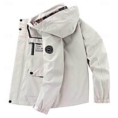 billiga Sportjacka-Herr Vinterkappa Vinterjacka Fleece-jacka Sportrock Utomhus Camping och vandring Vattentät Vindtät jacka Dragkedja Ficka Höst Vinter Ensfärgat Mode Streetwear Huva Normal Svart Vit Vin Armégrön Jacka