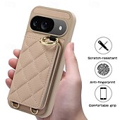 お買い得  その他のスマホケース-電話 ケース 用途 ピクセル9プロ ピクセル9プロXL Pixel 8 Pro Pixel 8 ピクセル9 バックカバー スタンド付き ストラップ付き カード挿入口 レトロ風 TPU PUレザー