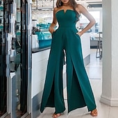 preiswerte Partykleid-Jumpsuits Party Kleider Party Kleid Formelles Bodenlang Ärmellos Strapless Chiffon mit Schlitz