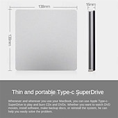 رخيصةأون كابلات ومحولات-محرك أقراص DVD خارجي بمنفذ USB 3.0 من النوع C، محرك أقراص ضوئي بفتحة نحيفة، مشغل أقراص مضغوطة DVD RW، USB C SuperDrive لنظام Windows