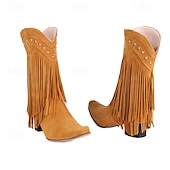 voordelige Wilde Westen-Retro vintage Hippie Jaren &#039;70 Schoenen Westerse laars Hippie West Cowboy Kwastje Voor heren Dames Carnaval Maskerade Vakantie Feest / Uitgaan Alledaagse kleding Volwassenen Schoenen
