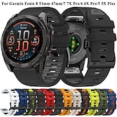 halpa Garmin kellonauhat-Kellon ranneke varten Garmin Fenix 8 47mm 51mm 7X 6 6X Pro Epix Pro Instinct 2X Approach S70 S62 S60 Forerunner 955 945 Epix Marq Descent Quatix 22mm 26mm Silikoni Korvaus Hihna Quick Fit Säädettävä