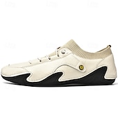 economico Sneakers da uomo-sneakers casual slip-on da uomo in pelle con caviglia in maglia a rete e suola flessibile - ideali per l&#039;uso quotidiano e le attività all&#039;aperto