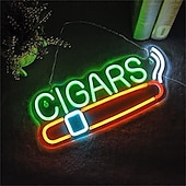 abordables Lampes néon led-Enseigne au néon à LED pour magasin de cigares, lumière au néon à intensité variable faite à la main alimentée par USB pour bar, salon, café, fête, décoration de magasin de tabac