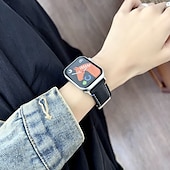 abordables correas de reloj de manzana-Banda de cuero Compatible con Apple Watch Correa 38mm 40mm 41mm 42mm 44mm 45mm 49mm Mujer cierre magnético Ajustable Cuero Auténtico correa de repuesto para iwatch Ultra 2 Series 9 8 7 SE 6 5 4 3 2 1