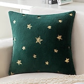 baratos Capa de almofada de férias-capas de almofada de veludo decorativas estrela 1pc macio quadrado almofada fronha para quarto sala de estar sofá cadeira