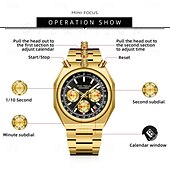baratos Relógios Quartz-Mini foco multifuncional panda relógio para mulheres aço inoxidável casual moda senhoras à prova d&#039;água quartzo relógio de pulso