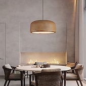 economico Luci a sospensione-lampada a sospensione in resina bianca e tortora a cupola wabi-sabi lampada a sospensione in finto cemento lampada a sospensione altezza regolabile 40/60 cm 85-265v