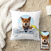 economico Regali personalizzati-Copertura per cuscino personalizzata Memoriale foto animale domestico Cuscino regalo di simpatia Regali memoriali personalizzati Per sempre nei nostri cuori