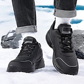 preiswerte Winter- und Schneestiefel-Schwarze Laufschuhe für Herren mit Fellfutter, warme Wintersportschuhe für Outdoor-Sport und Freizeit