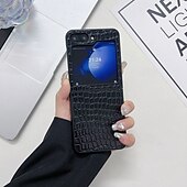 お買い得  サムスン用ケース-電話 ケース 用途 Zフリップ6 Z Flip 5 Z Flip 4 Z Flip 3 バックカバー 耐衝撃 レトロ風 TPU PUレザー