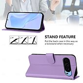 זול תיק טלפון אחר-טלפון מגן עבור Pixel 9 Pro Pixel 9 Pro XL Pixel 8 Pro Pixel 8 פיקסל 9 Pixel 7 Pixel 7 Pro Pixel 6 Pixel 6 Pro כיסוי הפוך עם מעמד עם רצועת יד חריץ לכרטיס רטרו TPU עור PU