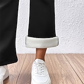 voordelige Yoga leggings en panty's-Dames Yogabroek Met fleece gevoerde legging Yoga legging Billenlift Buikcontrole Hoge taille Pilates Sportschooltraining Training Panty Kleurenblok Zwart Herfst Winter Sport Sportkleding Rekbaar Slank