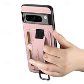 baratos Outras capas para telefone-telefone Capinha Para Pixel 9 Pro Pixel 9 Pro XL Pixel 8 Pro Pixel 8 Pixel 9 Pixel 7 Pixel 7 Pro Pixel 6 Pixel 6 Pro Capa traseira Com Suporte com pulseira Slot para cartão Retro TPU PC Couro PU