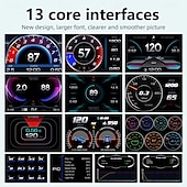 お買い得  ヘッドアップディスプレイ-p3 gps スピードメーター hud obd2 ヘッドアップディスプレイ オンボードコンピューター 車の電圧 rpm 水温 傾斜計 アラームゲージ付き