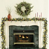 baratos Luzes de Natal-guirlanda de vime com agulhas de pinheiro de natal, luzes de corda alimentadas por bateria, 1,75 m, 20 leds, para áreas internas e externas, árvore de natal, festa de natal, janela de casa, decoração
