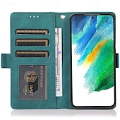 abordables Coques Samsung-téléphone Coque Pour S23 S22 S21 S20 Plus Ultra S21 FE A72 A52 A32 A22 A12 A71 A51 A31 A21s S20 FE Couvercle rabattable Avec Support avec dragonne Fente pour carte Rétro TPU faux cuir
