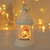billiga Julbelysning-jul retro slott led levande ljus, batteridriven tomte  &amp; snögubbe lykta festlig inredning för jul, nyår  &amp; träd prydnad