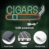 abordables Lampes néon led-Enseigne au néon à LED pour magasin de cigares, lumière au néon à intensité variable faite à la main alimentée par USB pour bar, salon, café, fête, décoration de magasin de tabac