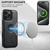 Недорогие Чехлы для iPhone-телефон Кейс для Назначение iPhone 16 Про Макс Плюс Айфон 15 Про Макс Плюс iPhone 14 13 12 Pro Max Plus iPhone 14 Pro Max iPhone 13 12 Pro Max Кейс на заднюю панель со стендом Съемный Магнитный Ретро