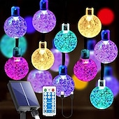 economico Striscie luci ad energia solare-10m Fili luminosi 100 LED Bianco caldo Bianco Multicolore Luci di stringa creative Feste All&#039;aperto Impermeabile Ad energia solare