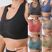 cheap Sports Bras &amp; Vests-Sports Bra Hollow Mesh Back Sports Bra Fitness Yoga Vest Shockproof Yoga Bra Without Steel Ring