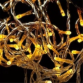 abordables Enchufe eléctrico-Luces de String Cortina 3x3M 300 LED 31V Calor Blanco 8 Modos Seguras para Decoración de Boda y Jardín