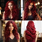 economico Parrucche trendy sintetiche-parrucca sintetica riccia parrucca frontale a onde profonde parrucche per donne nere donne bianche