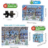 ieftine Calendarul Adventului-Calendar Advent de Crăciun 2025 Puzzle de Crăciun cu 1008 Piese Calendare pentru Numărarea Crăciunului pe 24 de zile pentru Copii și Adulți