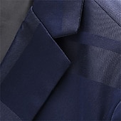 cheap Men's Classic Blazers-Men's Blazer Business Cocktail Party Wedding Party Fashion Casual Spring &amp;  Fall Polyester Jacquard Pocket Buttons Comfortable Single Breasted Blazer Black Burgundy Dark Navy