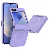 cheap Samsung Cases-Phone Case For Z Flip 6 Z Flip 5 Z Flip 4 Z Flip 3 Back Cover Magnetic Support Wireless Charging Shockproof Retro TPU Silicone