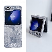 cheap Samsung Cases-Phone Case For Samsung Galaxy Z Flip 6 Z Flip 5 Z Flip 4 Z Flip 3 Back Cover Shockproof Retro PC PU Leather