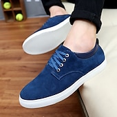 economico Sneakers da uomo-scarpe da ginnastica casual da uomo in pelle scamosciata con lacci – scarpe basse retrò marroni con comoda suola bianca per l&#039;uso quotidiano