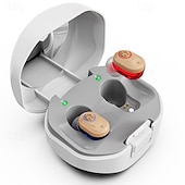 ieftine Protecţie individuală-mini aparate auditive portabile tws compartiment de încărcare aparate auditive invizibile în ureche de rezistență lungă audiphone încărcare magnetică asistată amplificator de sunet pentru o persoană în vârstă