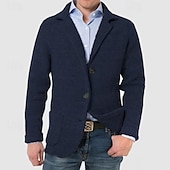 economico Maglioni Cardigan da uomo-Per uomo Giacca Attività commerciale Cocktail party Ricevimento di matrimonio Di tendenza Informale Primavera &amp; Autunno Poliestere Tinta unita / tinta unita Pulsante Tasche Comodo Monopetto Giacca