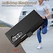 Недорогие Чехлы для Samsung-телефон Кейс для Назначение Z-сгиб 6 Z Fold 5 Z Fold 4 Z Fold 3 Кейс на заднюю панель со стендом Молния с ремешком Ретро ТПУ Кожа PU