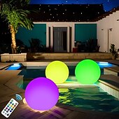 abordables Luces subacuáticas-Luz flotante LED para piscina de 40 cm, bola inflable luminosa resistente al agua para decoración de piscinas al aire libre y deportes de piscina