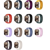 baratos Pulseiras de Apple Watch-Loop Solo Compatível com Pulseira Apple Watch 38mm 40mm 41mm 42mm 44mm 45mm 49mm Fecho Magnético Ajustável Silicone pulseira de substituição para iwatch Ultra 2 Series 9 8 7 SE 6 5 4 3 2 1