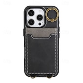 olcso iPhone-tokok-telefon Ügy Kompatibilitás iPhone 16 Pro Max Plus iPhone 15 Pro Max Plus iPhone 14 13 12 11 Pro Max Plus iPhone 14 Pro Max iPhone 13 12 11 Pro Max Fekete tok Állvánnyal Tartó gyűrű csuklópánttal Retro