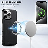 Недорогие Чехлы для iPhone-телефон Кейс для Назначение iPhone 16 Про Макс Плюс Айфон 15 Про Макс Плюс iPhone 14 13 12 Pro Max Plus iPhone 14 Pro Max iPhone 13 12 Pro Max Кейс на заднюю панель со стендом Съемный Магнитный Ретро