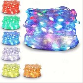 tanie Zasilane przez USB-20m 200 diod LED USB Bluetooth RGB łańcuch świetlny z punktem sterowania, zmieniający kolor łańcuch świąteczny dekoracja okna do samodzielnego montażu scena świąteczna i świąteczne oświetlenie