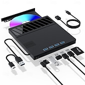 economico Cavi e adattatori-masterizzatore cd/dvd portatile ultrasottile usb 7 in 1 compatibile con lettore dvd esterno per laptop