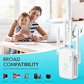 olcso Vezeték nélküli útválasztók-wlan átjátszó 1200 mbit/s wlan erősítő wifi átjátszó kétsávos 5 ghz  &amp; 2,4 GHz-es wifi bővítő 2 ethernet lan/wan port wps ismétlő/router/ap móddal